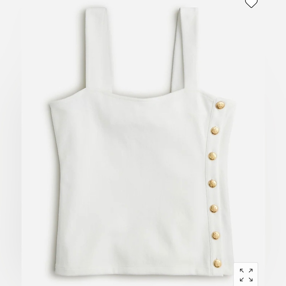 NWT J. Crew Button Top - white bouclé